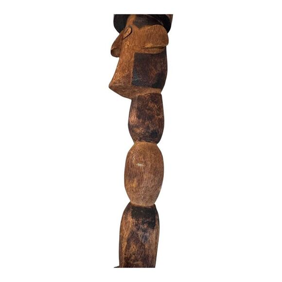 Figurative Carved Folk Art Whimsy Spoon with Chain of Locks Welsh Scandanavian - Picture 9 of 11